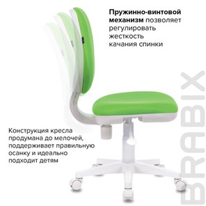Компьютерное кресло Brabix Fancy MG-201W (без подлокотников, пластик белый, салатовое) 532414 в Бузулуке - предосмотр 9