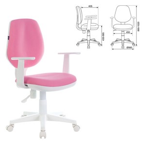 Кресло Brabix Fancy MG-201W (с подлокотниками, пластик белый, розовое) 532409 в Бузулуке - предосмотр 3
