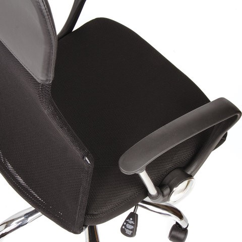 Кресло офисное BRABIX "Flash MG-302", с подлокотниками, хром, черное, 530867 в Бузулуке - изображение 9