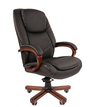 Кресло CHAIRMAN 408 кожа черная в Орске - изображение