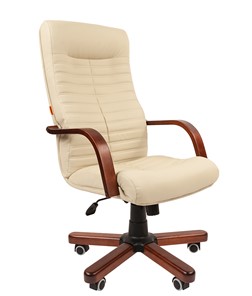 Кресло офисное CHAIRMAN 480 WD, экокожа, цвет бежевый в Бузулуке