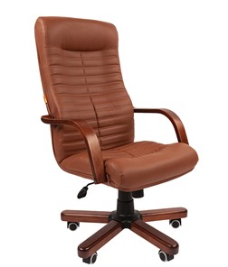 Кресло CHAIRMAN 480 WD, экокожа, цвет коричневый в Бузулуке