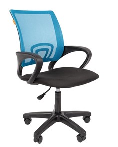 Офисное кресло CHAIRMAN 696 black LT, голубое в Орске