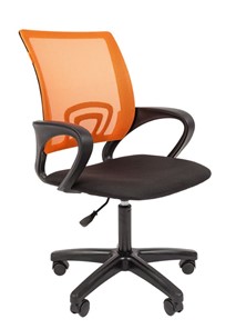 Кресло компьютерное CHAIRMAN 696 black LT, оранжевый в Бузулуке