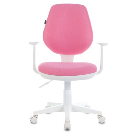 Кресло Brabix Fancy MG-201W (с подлокотниками, пластик белый, розовое) 532409 в Бузулуке - изображение