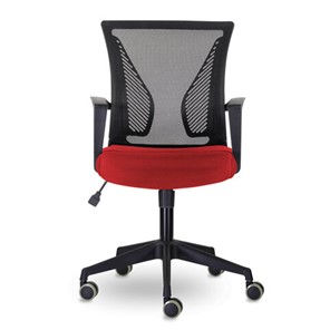 Кресло офисное Brabix Wings MG-309 (пластик черный, сетка, черное/красное) 532014 в Орске