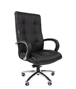 Компьютерное кресло CHAIRMAN 424 Кожа черная в Бузулуке