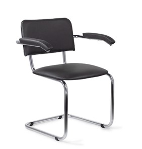 Офисный стул Sylwia chrome arm P60, кож/зам V в Оренбурге