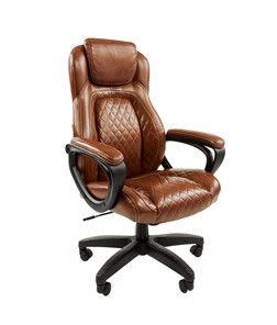 Кресло компьютерное CHAIRMAN 432, экокожа, цвет коричневый в Бузулуке