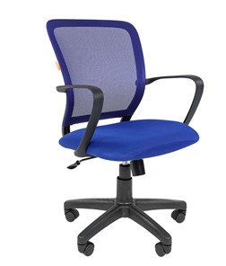 Кресло компьютерное CHAIRMAN 698 black TW-05, ткань, цвет синий в Орске