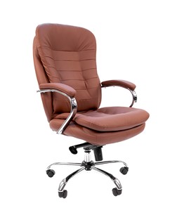 Офисное кресло CHAIRMAN 795 кожа, цвет коричневый в Оренбурге