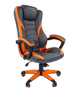 Компьютерное кресло CHAIRMAN GAME 22 эко кожа, серый/оранжевый в Бузулуке
