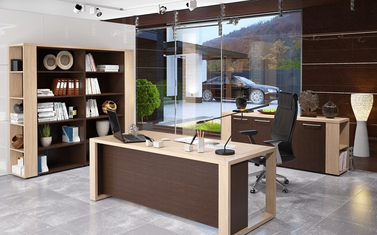Кабинет руководителя ALTO с брифинг-приставкой, с низким и высокими шкафами в Бузулуке - изображение 3