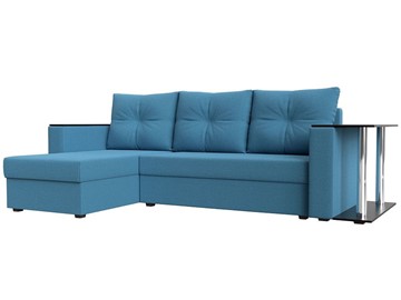 Угловой раскладной диван Атланта Лайт, Амур голубой (микровельвет) в Орске