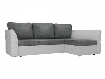 Угловой раскладной диван Гесен, Серый/Белый (рогожка/экокожа) в Бузулуке