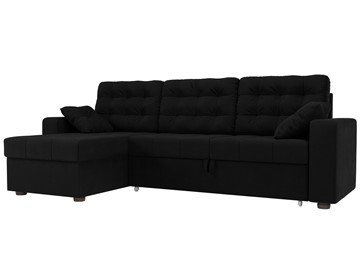 Угловой раскладной диван Камелот, Черный (микровельвет) в Орске