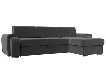 Угловой раскладной диван Лига-025, Серый (Велюр) в Бузулуке