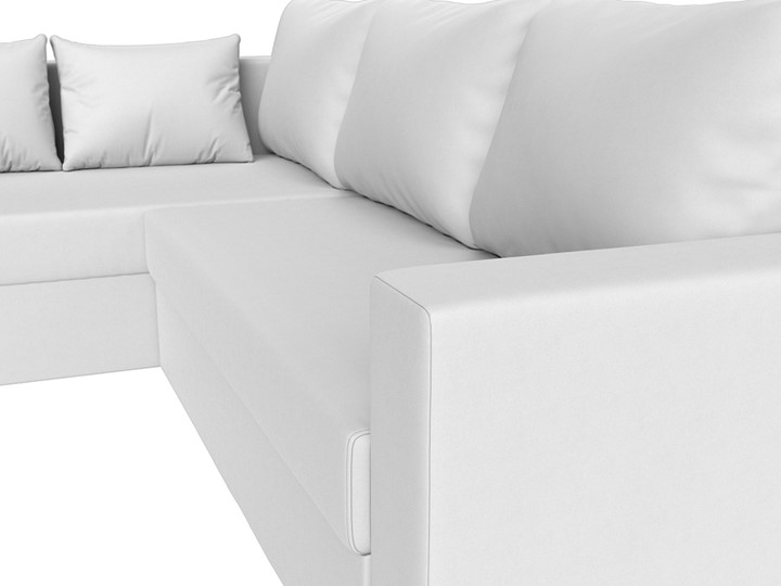 Угловой раскладной диван Мансберг, Белый (Экокожа) в Орске - изображение 4
