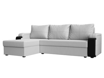 Угловой раскладной диван Николь лайт, Белый/Черный (экокожа) в Бузулуке