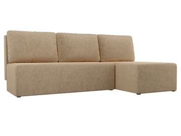 Угловой раскладной диван Поло, Бежевый (микровельвет) в Орске