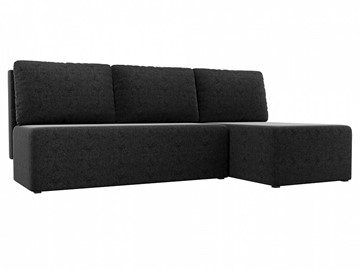 Угловой раскладной диван Поло, Черный (микровельвет) в Орске