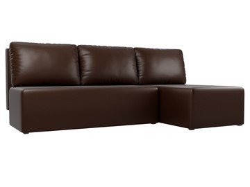 Угловой раскладной диван Поло, Коричневый (экокожа) в Орске