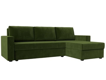 Угловой диван с оттоманкой Траумберг Лайт, Зеленый (микровельвет) в Орске