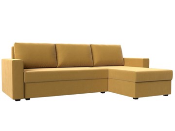 Угловой диван с оттоманкой Траумберг Лайт, Желтый (микровельвет) в Орске