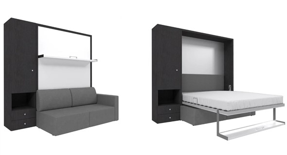 Диван Кровать-трансформер Smart (ШЛ+КД 1400), шкаф левый, правый подлокотник в Орске - изображение