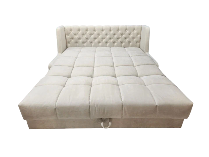 Прямой диван Аккордеон-Кровать 1,55 с каретной утяжкой, клетка (ППУ) в Орске - изображение 1