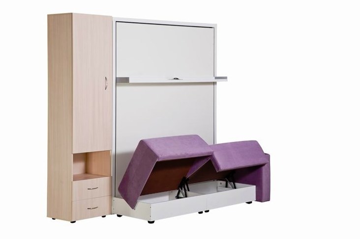 Диван Кровать-трансформер Smart (ШЛ+КД 1400+ШП), 2 шкафа, без подлокотников в Орске - изображение 4