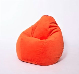 Кресло-мешок Груша большое, велюр однотон, оранжевое в Орске
