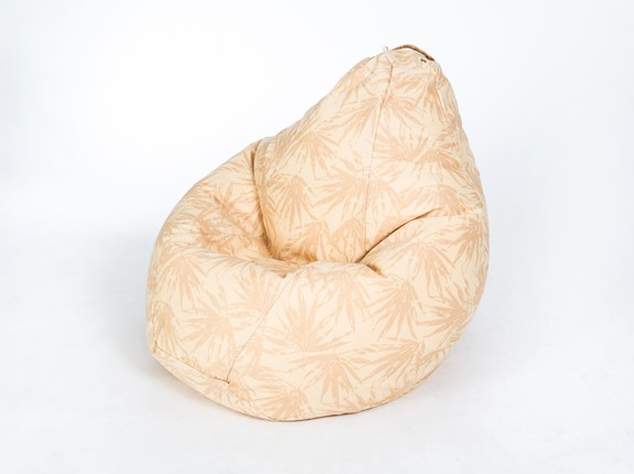 Кресло-мешок Груша большое, жаккард, бежевые листья в Бузулуке - изображение