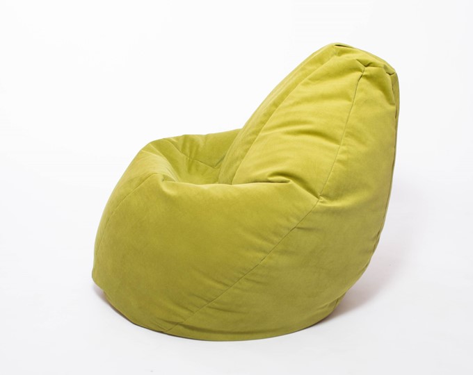 Кресло-мешок Груша малое, велюр однотон, травянное в Орске - изображение 2