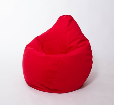 Кресло-мешок Груша большое, велюр однотон, красное в Бузулуке - изображение