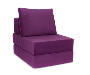 Бескаркасное кресло-кровать Окта, велюр фиолетовый в Бузулуке