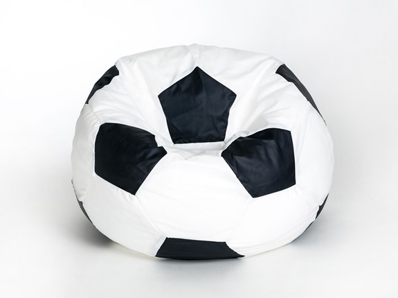 Кресло-мешок Мяч малый, бело-черный в Бузулуке - изображение