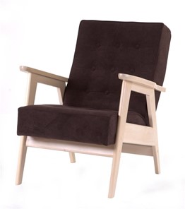 Кресло Ретро (беленый дуб / RS 32 - коричневый) в Бузулуке