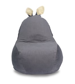 Кресло-игрушка Зайка (короткие уши), тёмно-серый в Орске