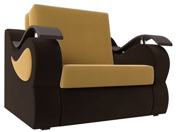 Кресло раскладное Меркурий (60), Желтый\коричневый (Микровельвет\Экокожа) в Бузулуке - предосмотр