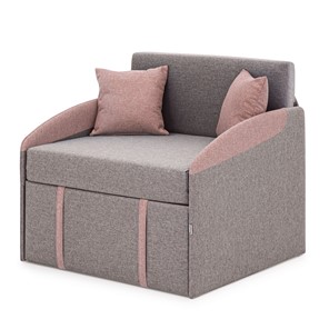 Кресло-кровать Polto серо-коричневый/клубничный мусс (рогожка) в Бузулуке