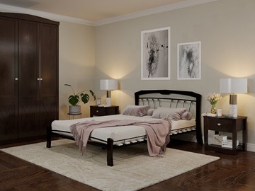 Кровать Муза 4 Лайт, 1600, черный/шоколад в Орске