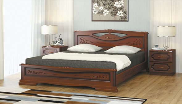 Полутороспальная кровать Елена-3 (Орех) 140х200 в Бузулуке - изображение