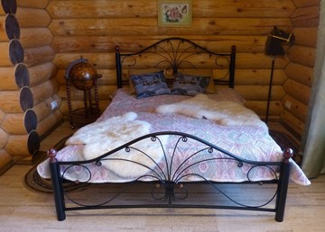 Кровать двуспальная Фортуна 2, 1600, черный/черный в Орске