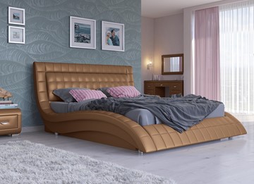 Двуспальная кровать с механизмом Атлантико 180x200, Экокожа (Бронзовый перламутр) в Бузулуке