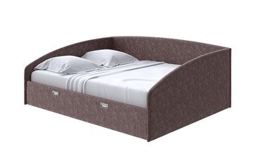 Кровать в спальню Bono 160х200, Флок (Бентлей Кофейный) в Орске