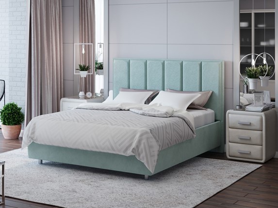Спальная кровать Routa 200х200, Велюр (Monopoly Мятный лёд (670)) в Бузулуке - изображение