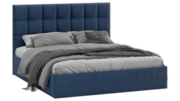 Кровать 2-спальная с подъемным механизмом Эмбер (Микровелюр Wellmart Blue) в Бузулуке