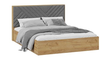 Кровать в спальню с подъемным механизмом Хилтон Тип 1 без заглушины (Дуб Крафт золотойВелюр Серый) в Орске