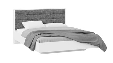 Кровать спальная Тесса (Белый Жемчуг/Рогожка серая) в Бузулуке